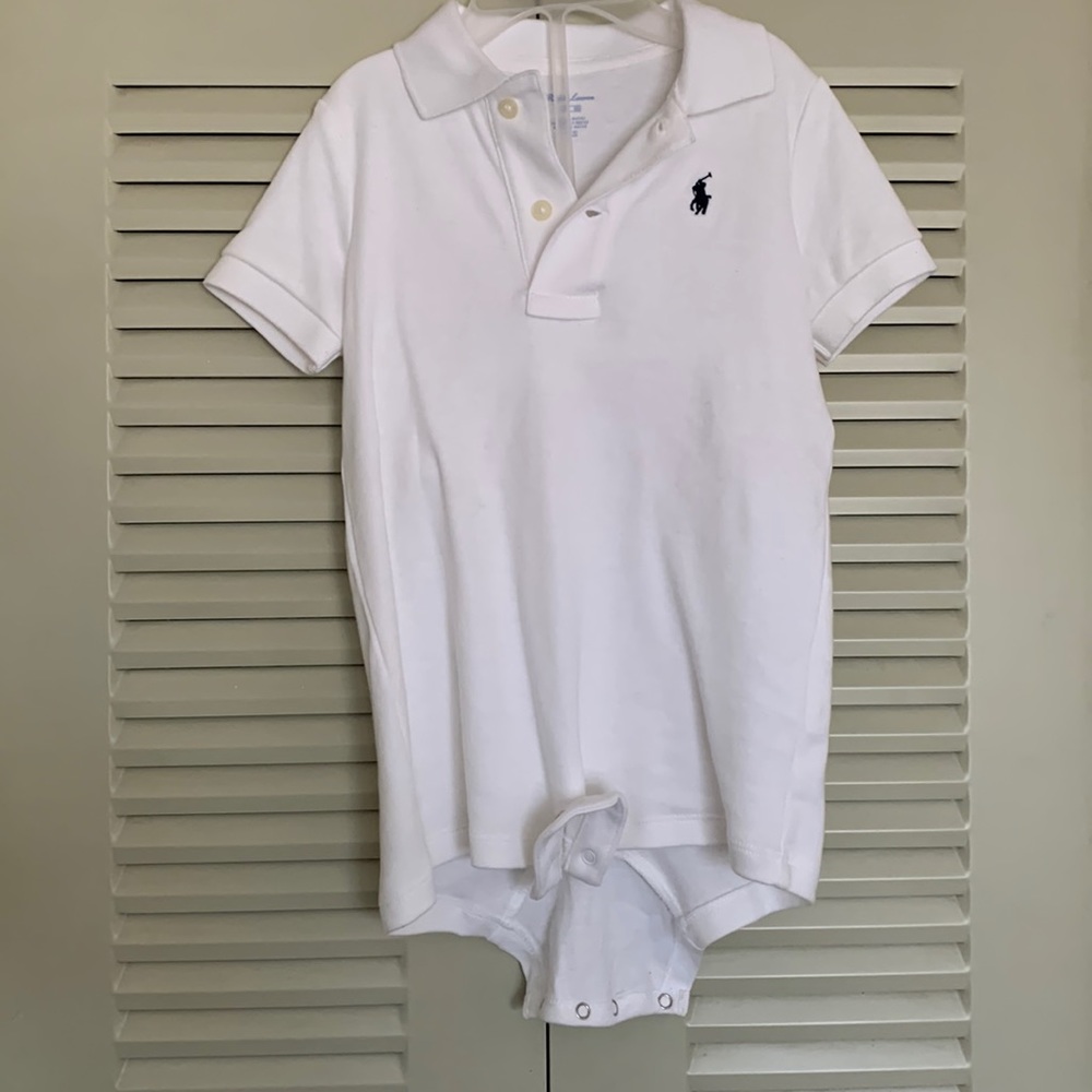 Ralph Lauren Polo Onsie 12 mo white